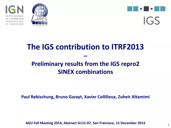 the igs contribution to itrf2013 preliminary