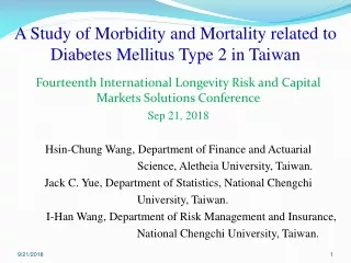 A Study of Morbidity and Mortality related to Diabetes Mellitus Type 2 in Taiwan