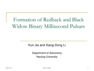 Formation of Redback and Black Widow Binary Millisecond Pulsars