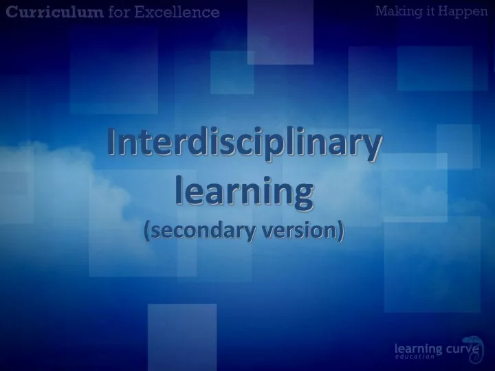 interdisciplinary learning secondary version