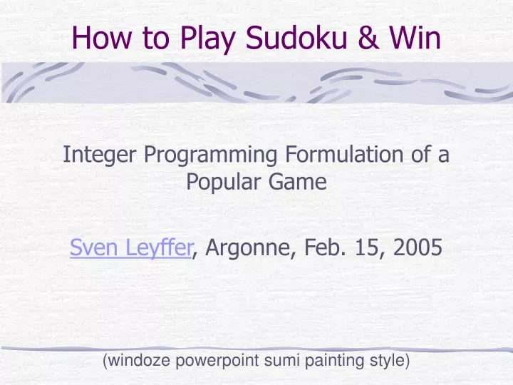 how to play sudoku win