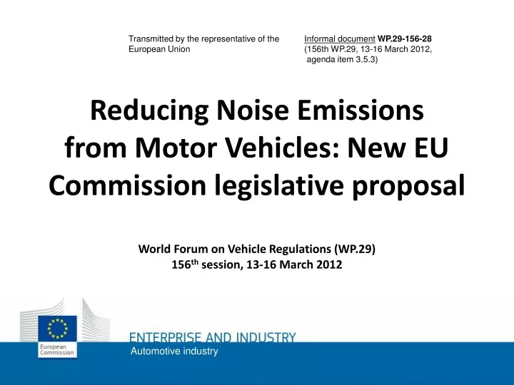 reducing noise emissions from motor vehicles
