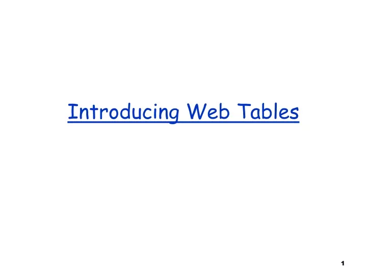 introducing web tables