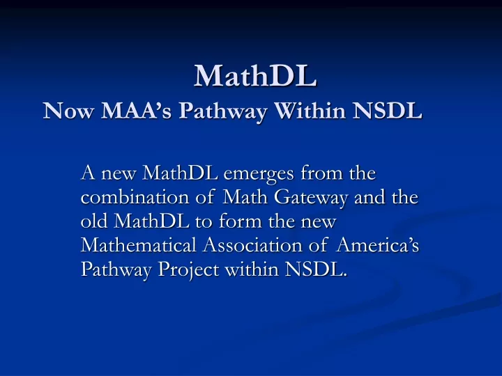 mathdl now maa s pathway within nsdl