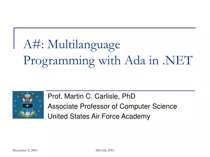 a multilanguage programming with ada in net