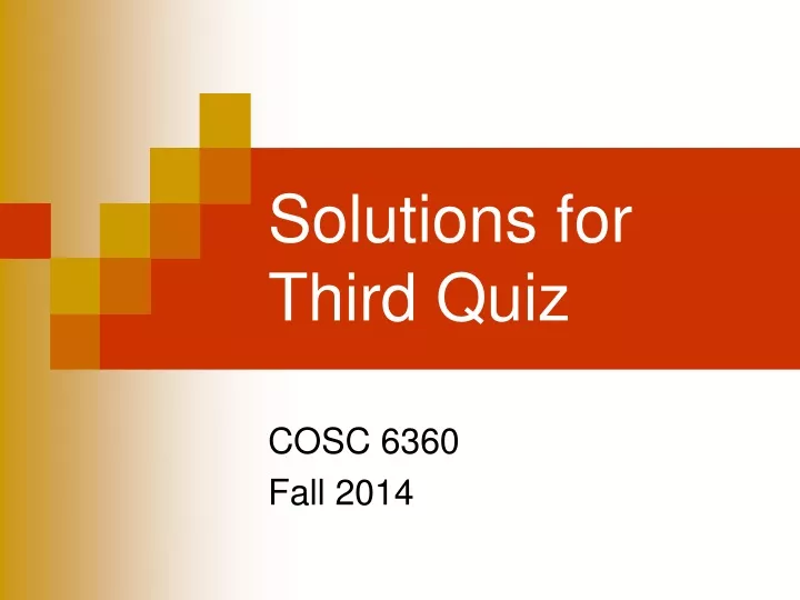 solutions for third quiz