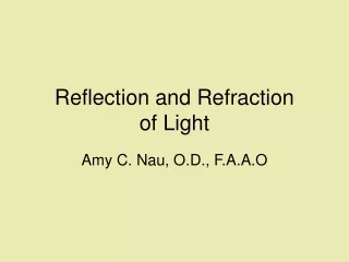 Reflection and Refraction of Light