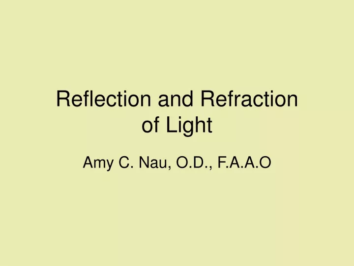 reflection and refraction of light
