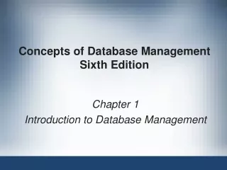 Concepts of Database Management Sixth Edition