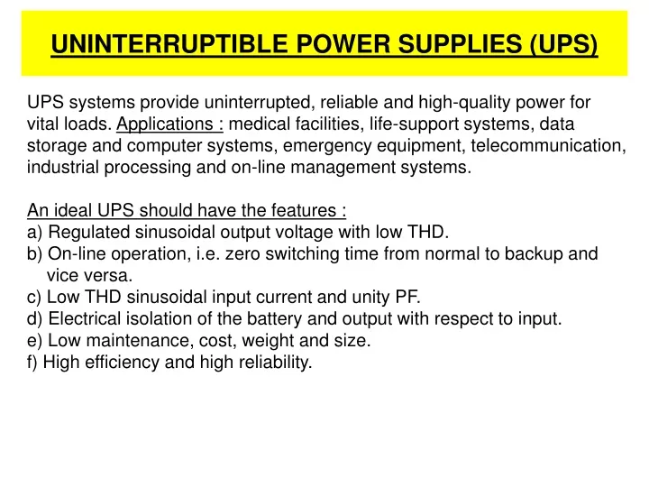 uninterruptible power supplies ups