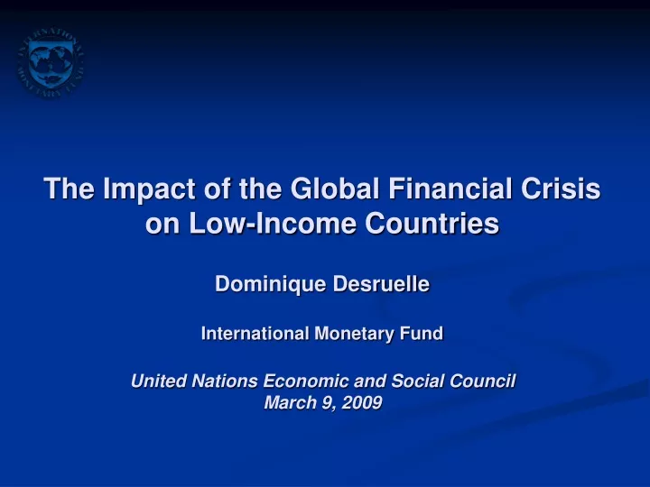 the impact of the global financial crisis