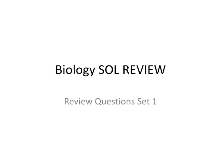 biology sol review