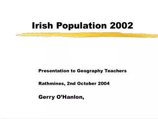 Irish Population 2002
