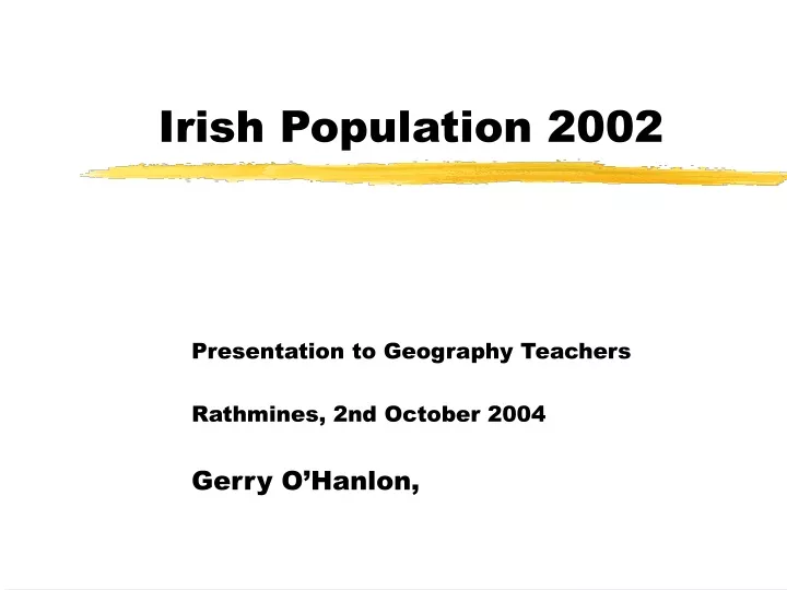 irish population 2002