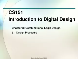CS151 Introduction to Digital Design
