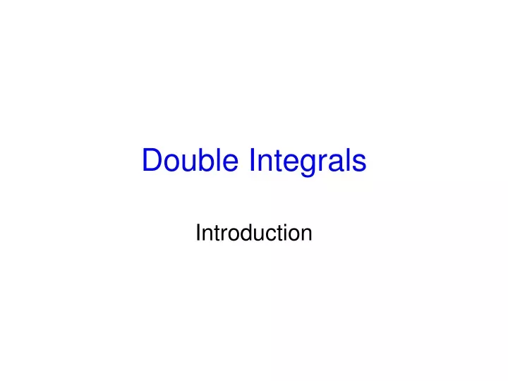double integrals
