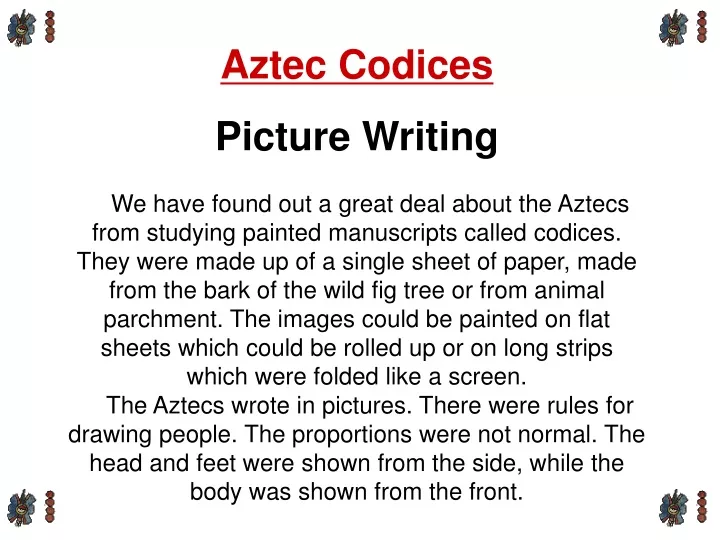 aztec codices picture writing we have found