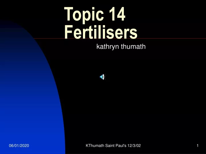topic 14 fertilisers