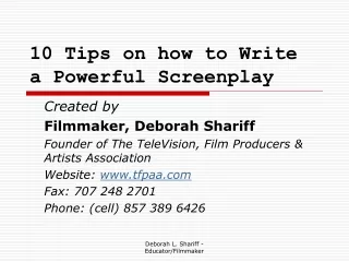 10 Tips on how to Write a Powerful Screenplay
