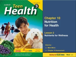 Chapter 10 Nutrition for Health