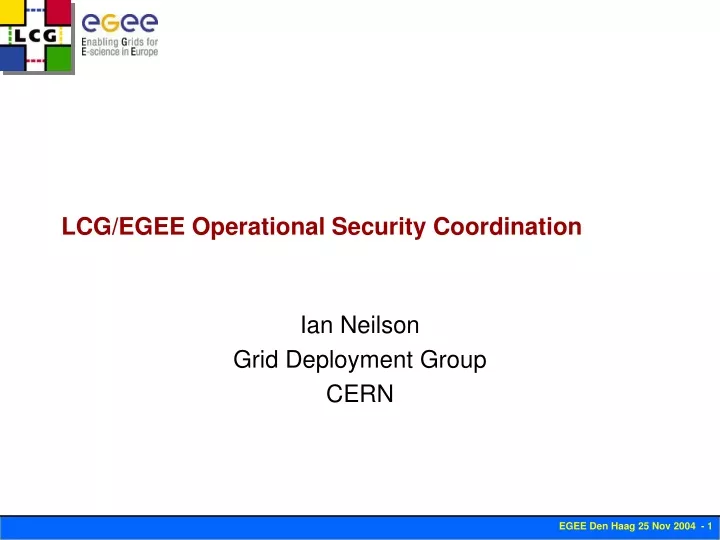 lcg egee operational security coordination