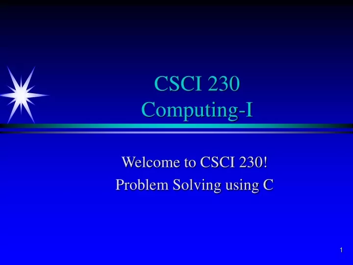 csci 230 computing i