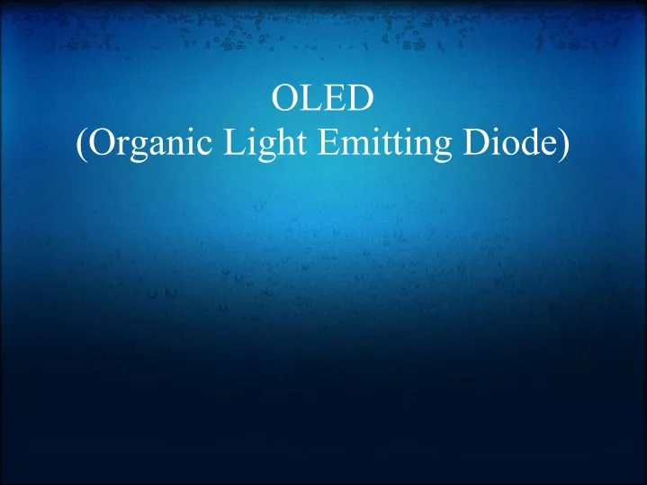 oled organic light emitting diode