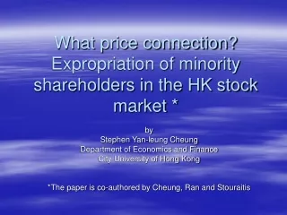 What price connection? Expropriation of minority shareholders in the HK stock market *