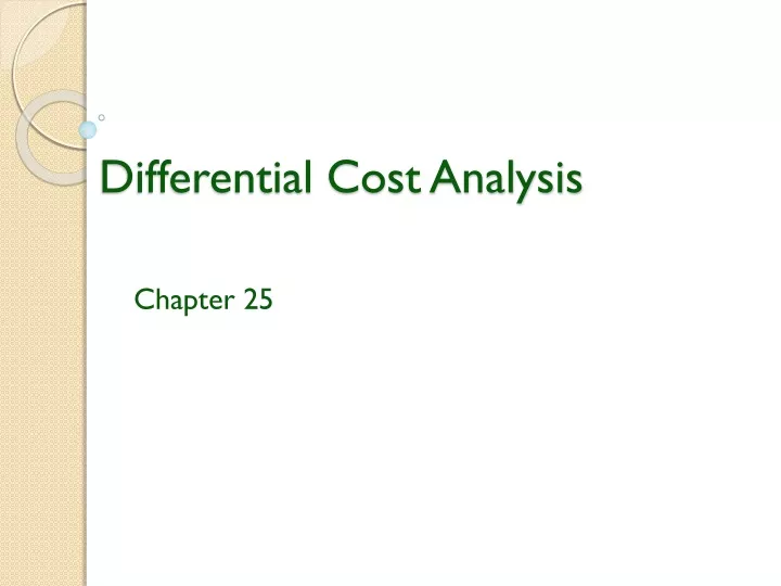 differential cost analysis