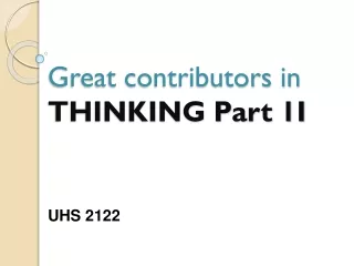 Great contributors in  THINKING Part 1I