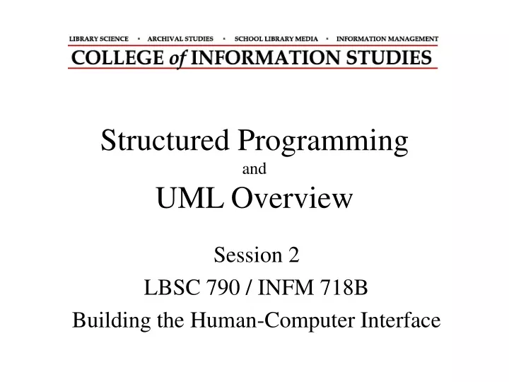 structured programming and uml overview