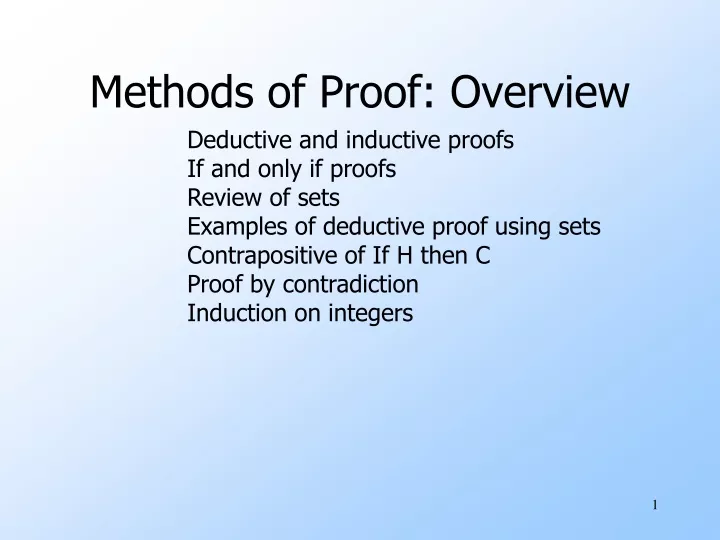 methods of proof overview