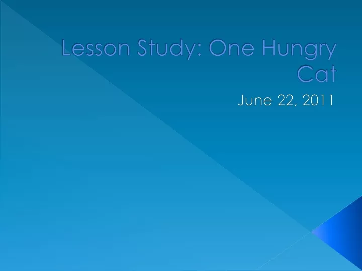 lesson study one hungry cat