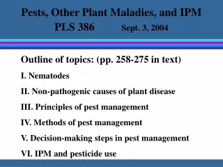 Pests, Other Plant Maladies, and IPM    PLS 386 Sept. 3, 2004