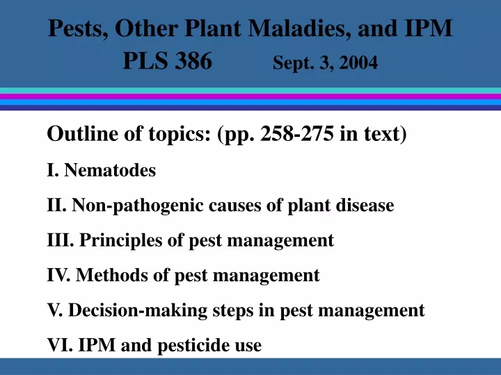pests other plant maladies and ipm pls 386 sept 3 2004