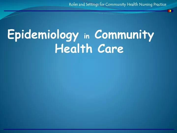 roles and settings for community health nursing