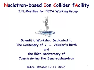 N uclotron-based I on C ollider f A cility