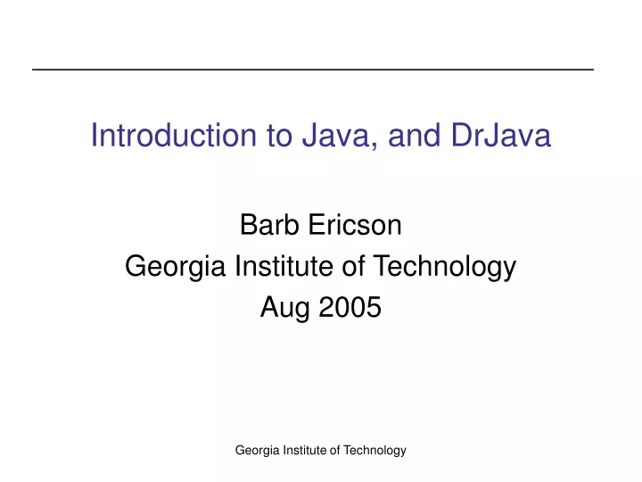 introduction to java and drjava
