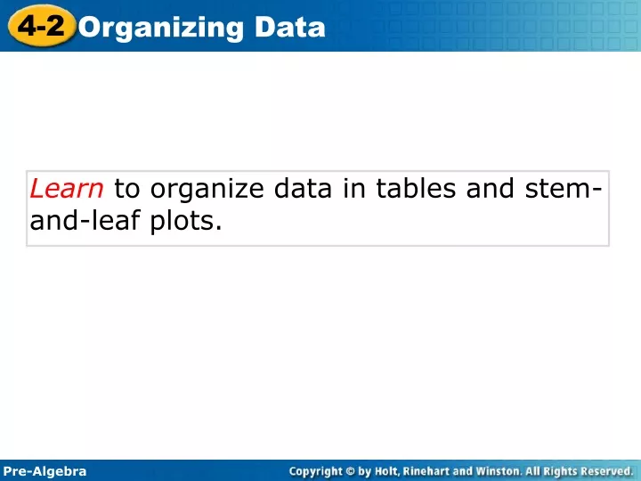learn to organize data in tables and stem