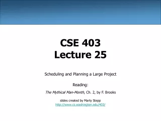 CSE 403 Lecture 25