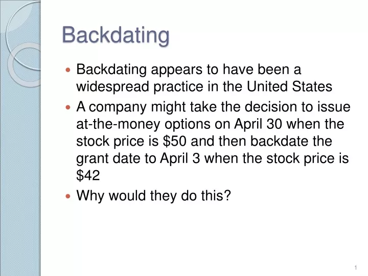 backdating