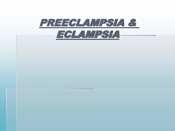 preeclampsia eclampsia