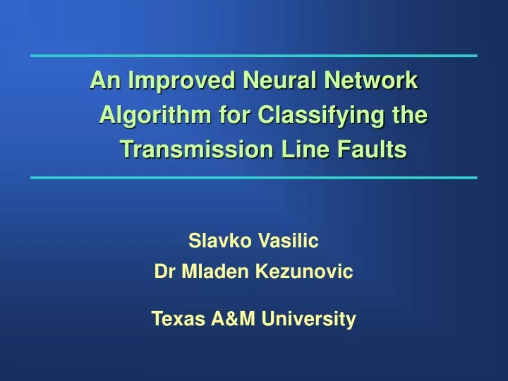 an improved neural network algorithm