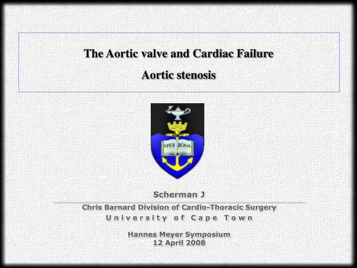 the aortic valve and cardiac failure aortic