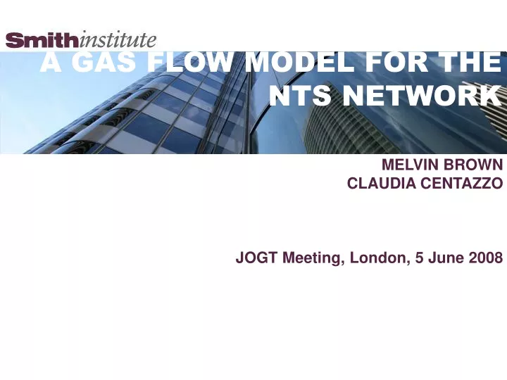 a gas flow model for the nts network