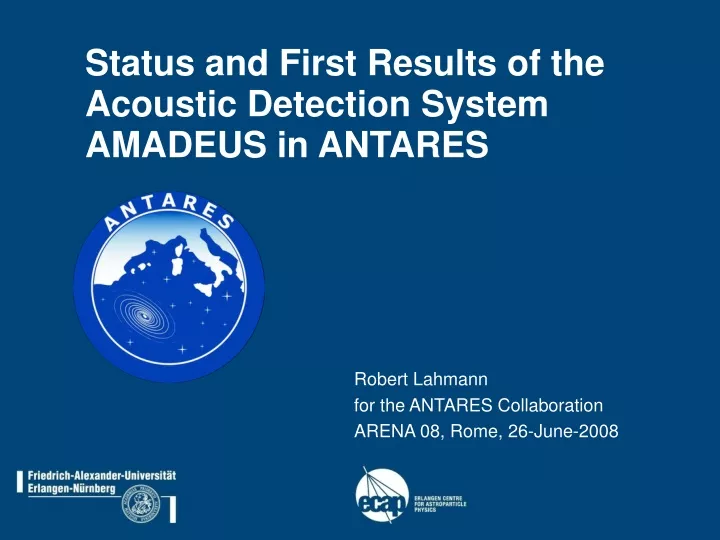 status and first results of the acoustic