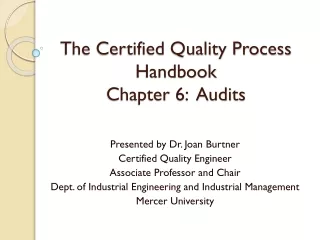 The Certified Quality Process Handbook Chapter 6:  Audits