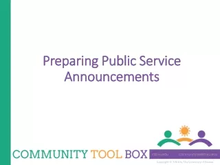 Preparing Public Service Announcements
