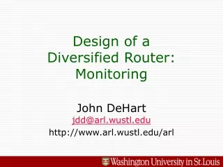 Design of a Diversified Router: Monitoring