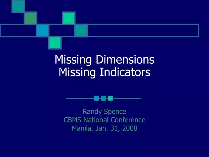 missing dimensions missing indicators